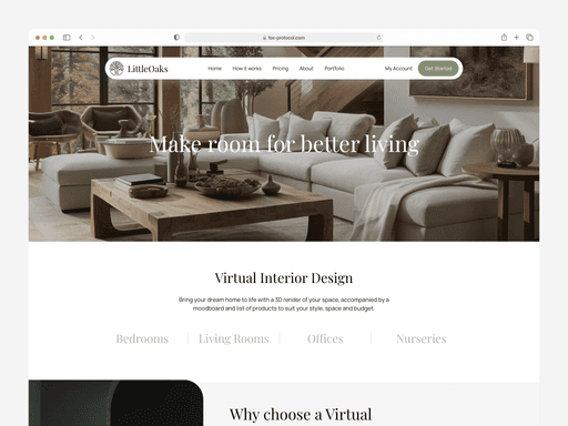 Littleoaks Interiors platform screenshot